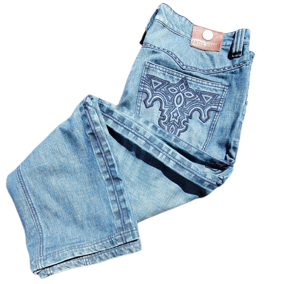 Antik Denim Distressed Embroidered Men's Jeans sz 34 - Picture 6 of 6